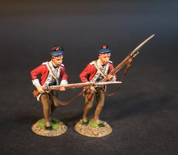Two Line Infantry Advancing (pointing bayonet forward, running with upright musket), 1st Battalion, 71st Regiment of Foot, The British Army, The Battle of Cowpens, January 17, 1781, The American War of Independence, 1775–1783--two figures #0