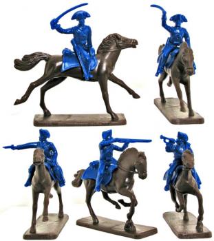 AWI 1776 French Cavalry - 5 in 5 Poses, White, SP #0