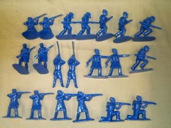 ACW Union Marines, 1861-1865--20 in 10 poses in Dark Blue Plastic #0