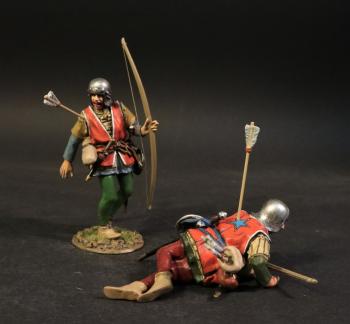 Two Lancastrian Archer Casualties, The Retinue of John De Vere, 13th Earl of Oxford, The Battle of Bosworth Field, 1485, The Wars of the Roses, 1455-1487—two figures--RETIRED--LAST TWO!! #0