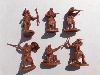 Apaches Set #2--12 Figures in 6 poses (Red Brown) #0