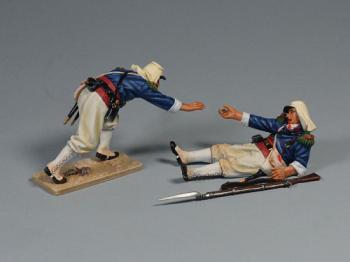 The Last Bullet--two French Foreign Legionaire figures and musket #0