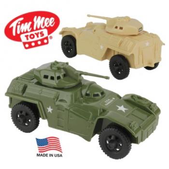 TimMee Plastic Recon Patrol Armored Cars--two plastic army men scout vehicles (OD Green and Tan) #0