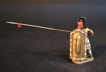 Greek Spearman (white horned red helmet, large shield), The Greeks, The Trojan War--single figure #0