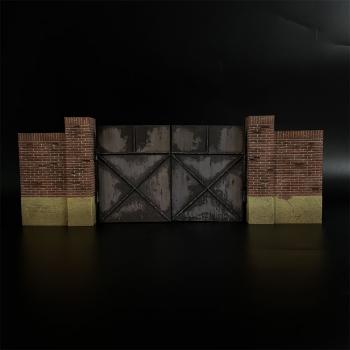 Soviet Factory Gate & Wall-- two single gates & two short walls #0