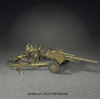 "Advance to the Rhine"--U.S. M5, 3-Inch Anti-Tank Gun--cannon, four figures, & accessories--15 pieces #0