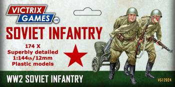 174 x Soviet WWII Infantry--1:144 scale (unpainted plastic kit) #0