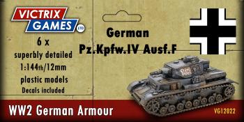 WWII Panzer IV F--six 1:144 scale tanks (unpainted plastic kit) #0