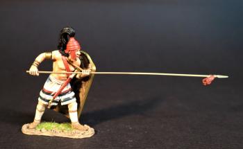 Greek Spearman (red helmet (no horns) large shield, thrusting forward), The Greeks, The Trojan War--single figure #0