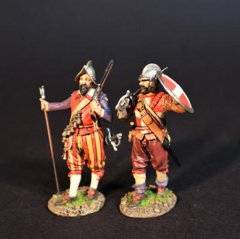 Two Maltese Militia Walking (musket and rest, sword & shield), The Great Siege of Malta, 1565, The Crusades--two figures #0