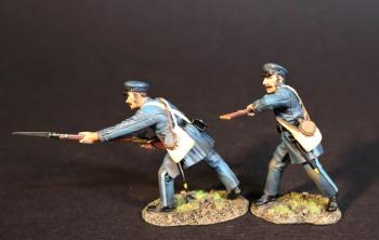Two Infantry Attacking (thrusting bayonet, swinging musket butt), 33rd Virginia Regiment, The Army of the Shenandoah First Brigade, The First Battle of Manassas, 1861, ACW, 1861-1865--two figures #0