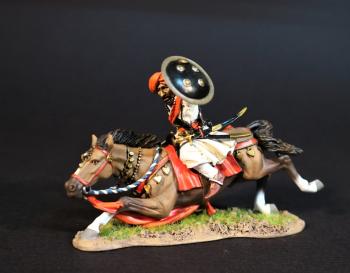 Sillidar Cavalry Casualty (raised shield, falling horse), Maratha Cavalry, The Maratha Empire, Wellington in Indian, The Battle of Assaye, 1803--single mounted figure #0