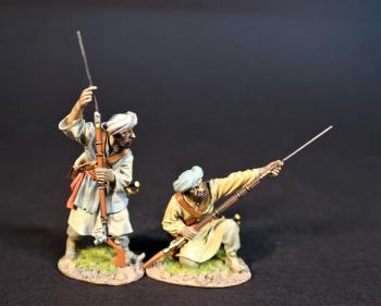 Two Maratha Arab Mercenaries (standing ramming, kneeling ramming), Maratha Infantry, The Maratha Empire, Wellington in India, The Battle of Assaye, 1803--two figures #0