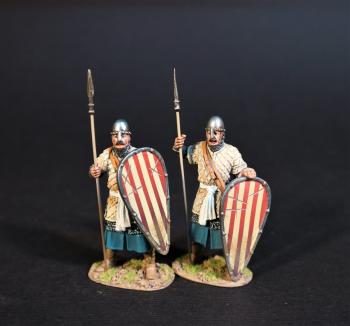 Two Spanish Spearmen Standing (leaning on shield, shield on arm), The Spanish, El Cid and the Reconquista--two figures #0