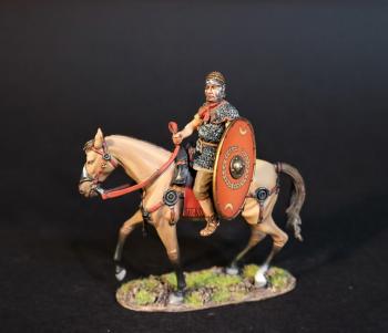 Roman Auxiliary Cavalryman with Red Shield, Roman Auxiliary Cavalry, Armies and Enemies of Ancient Rome--single mounted figure #0