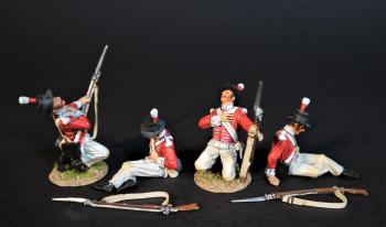 Four Line Infantry (2 kneeling wounded, 2 seated wounded), The 74th (Highland) Regiment of Foot, Wellington in India, The Battle of Assaye, 1803--four figures #0