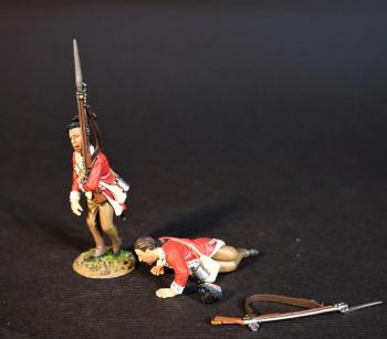 Two Line Infantry Casualties (standing, face down on hands), 1st Battalion, 71st Regiment of Foot, The British Army, The Battle of Cowpens, January 17, 1781, The American War of Independence, 1775–1783--two figures #0