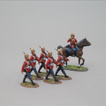 Shouting British Officer and Five Marching Redcoats, The Scramble for Africa--single mounted figure and five foot figures--RETIRED--LAST ONE!! #0