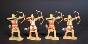 Four Persian Sparabara Archers with Yellow Caps (2 with Nocked Arrows, 2 Having Fired), The Achaemenid Persian Empire, Armies and Enemies of Ancient Greece and Macedonia--four figures #0