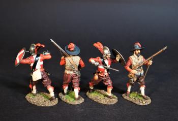 Four Maltese Militia (2 readying musket and rest, 2 advancing with sword & shield),  The Great Siege of Malta, 1565, The Crusades--four figures #0
