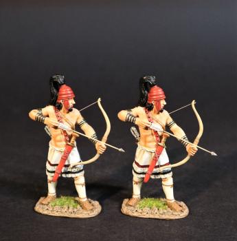 Two Greek Archers (red helmet (no horns), standing ready to fire), The Greeks, The Trojan War--two figures #0
