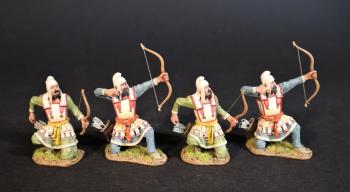 Four Persian Sparabara Archers with White Caps (2 kneeling having fired, 2 kneeling reaching for arrow), The Achaemenid Persian Empire, Armies and Enemies of Ancient Greece and Macedonia--four figures #0