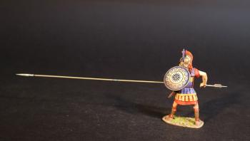 Phalangite Officer with Colored Shield, Sarissa Aimed Straight Ahead, The Macedonian Phalanx, Armies and Enemies of Ancient Greece and Macedonia--single figure with pike #0