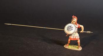 Phalangite Officer with White Shield, Sarissa Aimed Straight Ahead, The Macedonian Phalanx, Armies and Enemies of Ancient Greece and Macedonia--single figure with pike #0