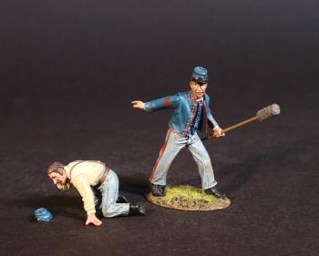 Two Wounded Crew (standing with sponge, on all fours looking for cap), 5th U.S. Artillery, The Union Army, The First Battle of Bull Run, 1861, ACW, 1861-1865--two figures #0