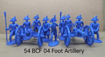 Foot Artillery (1805, Bicorne)--nine unpainted 54mm plastic model soldiers and two gun models--AWAITING RESTOCK. #0