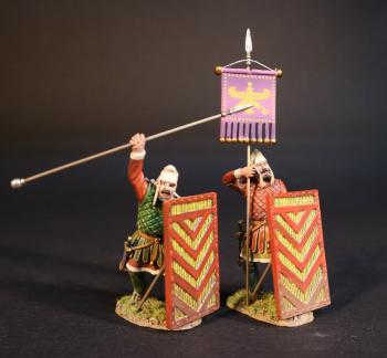 Persian Sparabara Spearmen Standard Bearer and Officer (red and yellow shield), The Achaemenid Persian Empire, Armies and Enemies of Ancient Greece and Macedonia--two figures #0