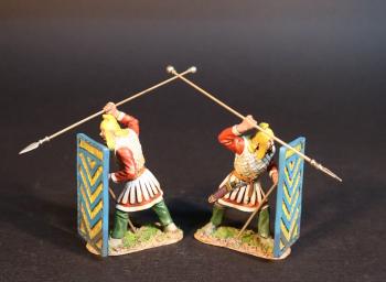 Persian Sparabara Spearmen (thrusting spear overhand over shield) (blue and yellow shield), The Achaemenid Persian Empire, Armies and Enemies of Ancient Greece and Macedonia--two figures #0