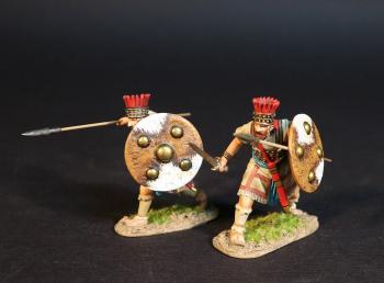 Two Lycian Warriors (round shield, wielding sword & holding spear; spear readied for overhand thrust), The Lycians, Troy and Her Allies, The Trojan War--two figures #0