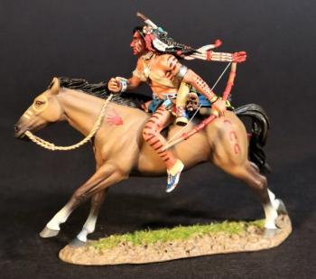 Sioux Warrior with bow in trailing left hand, The Battle Where the Girl Saved Her Brother, 17th June 1876, The Black Hill Wars, 1876-1877, Thunder on the Plains--single mounted figure #0