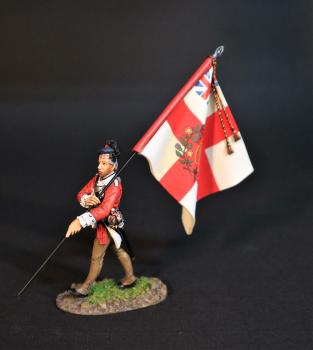 Standard Bearer with Regimental Flag, 1st Battalion, 71st Regiment of Foot, The British Army, The Battle of Cowpens, January 17, 1781, The American War of Independence, 1775–1783--single figure with flag #0