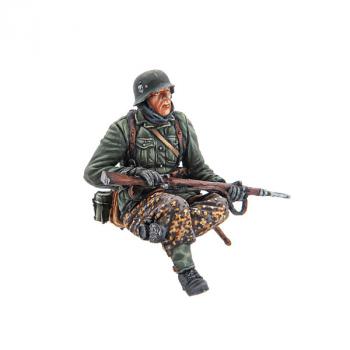 German Pz Grenadier Sitting with K98--single seated figure--TWO IN STOCK. #0