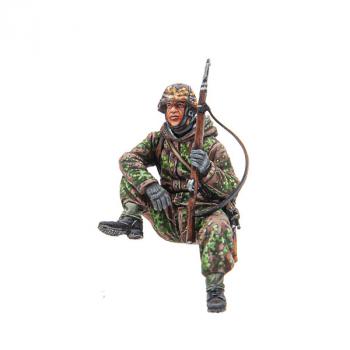 German Waffen SS Sitting with K98--single seated figure--ONE IN STOCK. #0