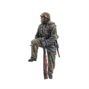 German Waffen SS Sitting with K98--single seated figure--TWO IN STOCK. #0