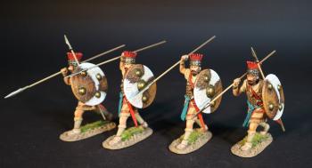 Four Lycian Warriors (round shield, wielding spears readied for overhand thrust), The Lycians, Troy and Her Allies, The Trojan War--four figures #0