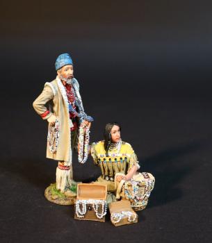 The Bead Sellers, The Rendezvous, The Mountain Men, The Fur Trade--two figures and baskets #0