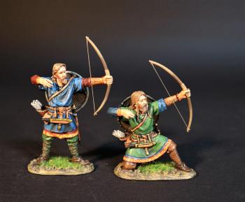 Viking Archers (standing firing in blue tunic, kneeling firing in green tunic), the Vikings, The Age of Arthur--two figures #0