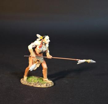 Beothuk Warrior with extended spear in two-handed grip, Skraelings, The Conquest of America--single figure #0