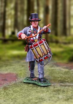 11th Mississippi Drummer--single marching figure beating drum #0
