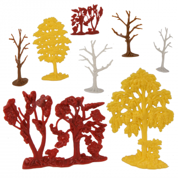 54mm CTS Fall Woodland Forest Trees - 8pc Plastic Playset Diorama Accessories #0