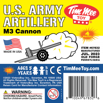 TimMee M3 ARTILLERY - Gray 4pc Plastic Army Men Cannon Playset - Made in USA #0