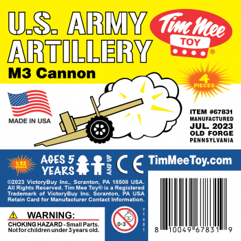 TimMee M3 ARTILLERY - Tan 4pc Plastic Army Men Cannon Playset - Made in USA #0