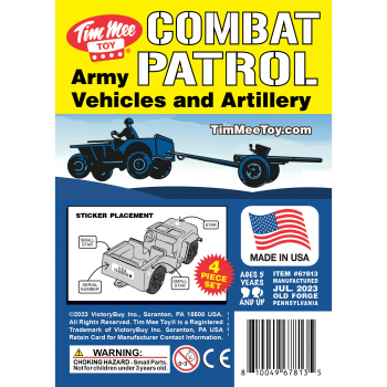 TimMee COMBAT PATROL Willys & Artillery - Blue 4pc Playset USA Made #0