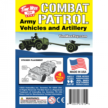 TimMee COMBAT PATROL Willys & Artillery - OD Green 4pc Playset USA Made #0