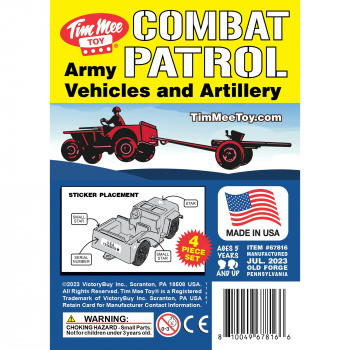 TimMee COMBAT PATROL Willys & Artillery - Red 4pc Playset USA Made #0
