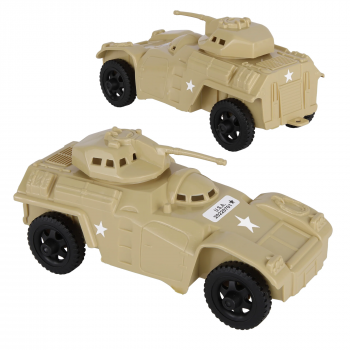 TimMee RECON PATROL Armored Cars - Tan Plastic Army Men Scout Vehicles #0